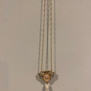 Vintage Art Nouveau Gold Pendant Necklace